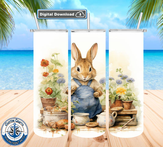 Beautiful Luxury Easter Rabbit 20oz tumbler design digital download png file