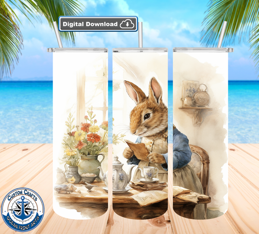 Luxury Easter Rabbit 20oz tumbler design digital download png file