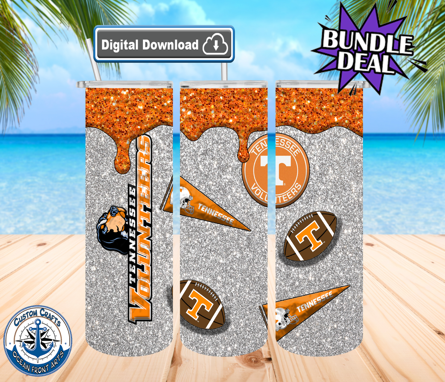 Tennesse tumbler designs bundle of 6 images 300dpi high quality png files instant downloads